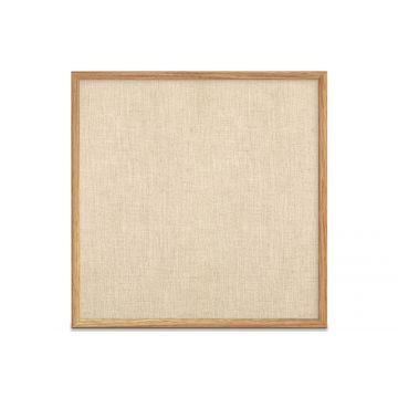 Oak Framed Burlap Weave Vinyl Tackboard, Toasted Almond, 48" H X 48" W