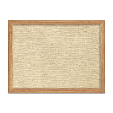 Oak Framed Burlap Weave Vinyl Tackboard, Topaz, 24" H X 36" W