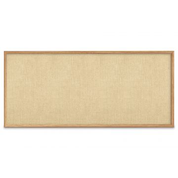 Oak Framed Burlap Weave Vinyl Tackboard, Topaz, 48" H X 120" W