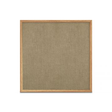 Oak Framed Burlap Weave Vinyl Tackboard, Mocha, 48" H X 48" W