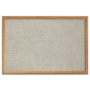 Oak Framed Burlap Weave Vinyl Tackboard, Driftwood, 24" H X 36" W