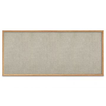 Oak Framed Burlap Weave Vinyl Tackboard, Driftwood, 48" H X 120" W