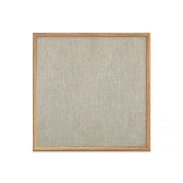 Oak Framed Burlap Weave Vinyl Tackboard, Driftwood, 48" H X 48" W