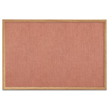 Oak Framed Burlap Weave Vinyl Tackboard, Sedona, 48" H X 72" W
