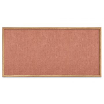Oak Framed Burlap Weave Vinyl Tackboard, Sedona, 48" H X 96" W