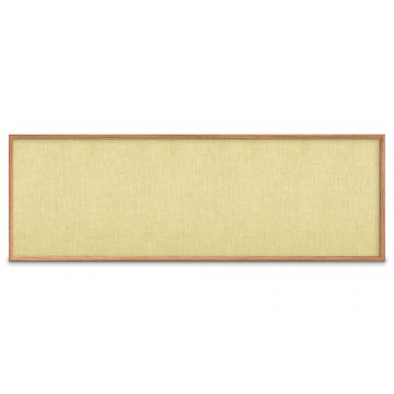 Oak Framed Burlap Weave Vinyl Tackboard, Buttercup, 48" H X 144" W