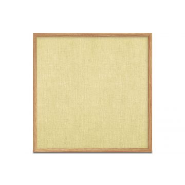 Oak Framed Burlap Weave Vinyl Tackboard, Buttercup, 48" H X 48" W