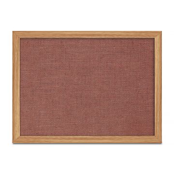 Oak Framed Burlap Weave Vinyl Tackboard, Rosebud, 18" H X 24" W