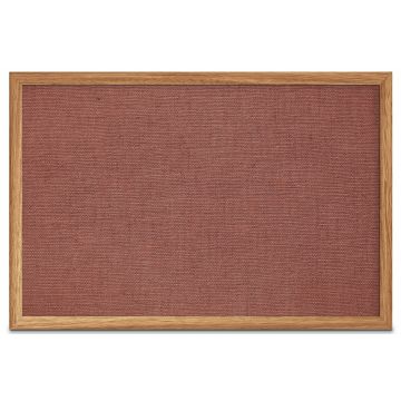 Oak Framed Burlap Weave Vinyl Tackboard, Rosebud, 24" H X 36" W