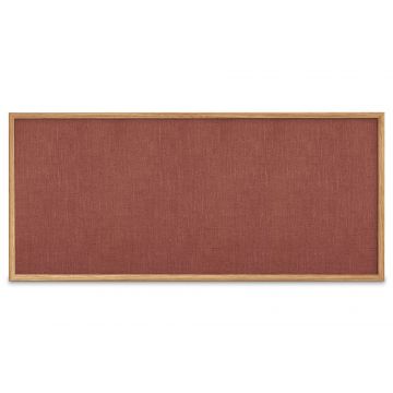 Oak Framed Burlap Weave Vinyl Tackboard, Rosebud, 48" H X 120" W