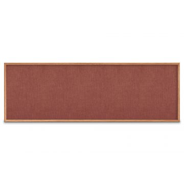 Oak Framed Burlap Weave Vinyl Tackboard, Rosebud, 48" H X 144" W
