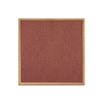 Oak Framed Burlap Weave Vinyl Tackboard, Rosebud, 48" H X 48" W