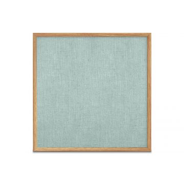 Oak Framed Burlap Weave Vinyl Tackboard, Powder Blue, 48" H X 48" W