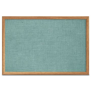 Oak Framed Burlap Weave Vinyl Tackboard, Seascape, 24" H X 36" W