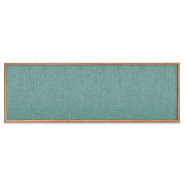 Oak Framed Burlap Weave Vinyl Tackboard, Seascape, 48" H X 144" W
