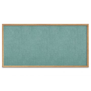Oak Framed Burlap Weave Vinyl Tackboard, Seascape, 48" H X 96" W