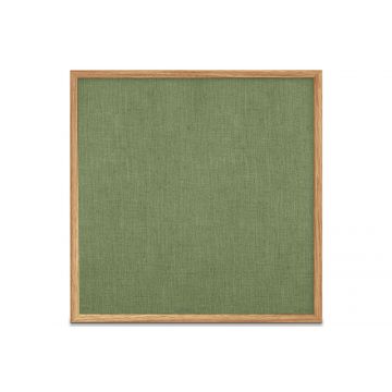 Oak Framed Burlap Weave Vinyl Tackboard, Sage, 48" H X 48" W