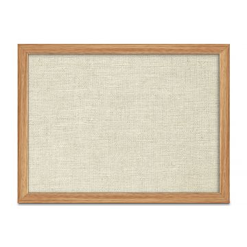 Oak Framed Burlap Weave Vinyl Tackboard, Oyster, 18" H X 24" W