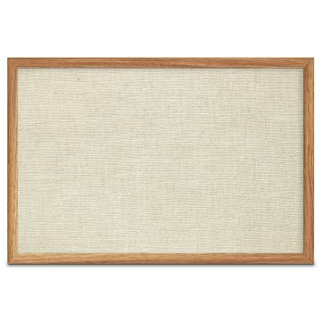 Oak Framed Burlap Weave Vinyl Tackboard, Oyster, 24" H X 36" W