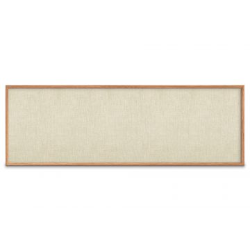 Oak Framed Burlap Weave Vinyl Tackboard, Oyster, 48" H X 144" W