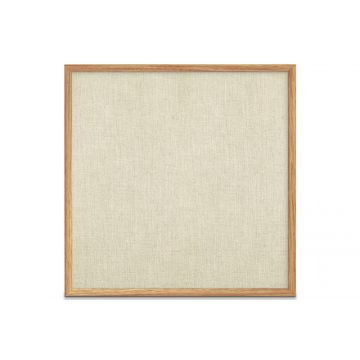 Oak Framed Burlap Weave Vinyl Tackboard, Oyster, 48" H X 48" W