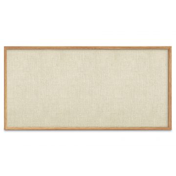 Oak Framed Burlap Weave Vinyl Tackboard, Oyster, 48" H X 96" W