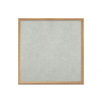 Oak Framed Burlap Weave Vinyl Tackboard, Grey Feather, 48" H X 48" W