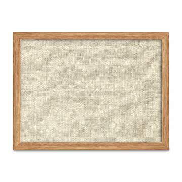 Oak Framed Burlap Weave Vinyl Tackboard, Putty, 18" H X 24" W
