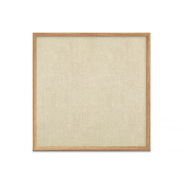 Oak Framed Burlap Weave Vinyl Tackboard, Putty, 48" H X 48" W