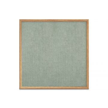 Oak Framed Burlap Weave Vinyl Tackboard, Shale, 48" H X 48" W