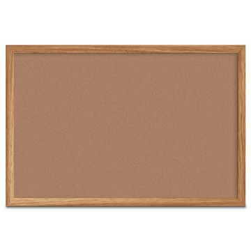Forbo Oak Framed Colored Corkboard, Nutmeg Spice, 24" H X 36" W