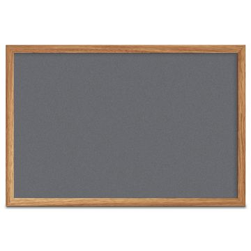 Forbo Oak Framed Colored Corkboard, Poppy Seed, 24" H X 36" W