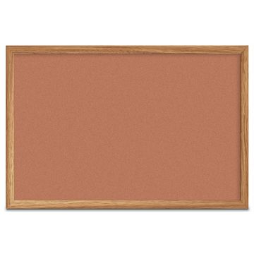 Forbo Oak Framed Colored Corkboard, Cinnamon Bark, 24" H X 36" W