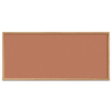 Forbo Oak Framed Colored Corkboard, Cinnamon Bark, 48" H X 120" W