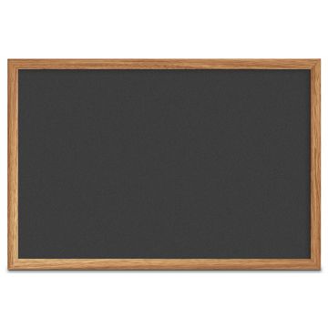 Forbo Oak Framed Colored Corkboard, Black Olive, 24" H X 36" W