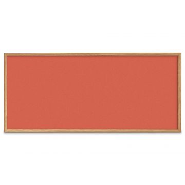 Forbo Oak Framed Colored Corkboard, Tangerine Zest, 48" H X 120" W