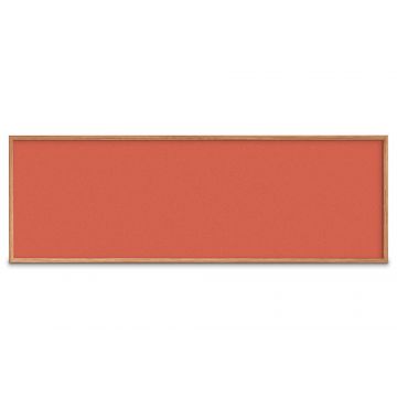 Forbo Oak Framed Colored Corkboard, Tangerine Zest, 48" H X 144" W