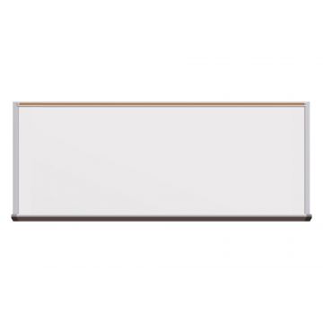 Executive Series Magnetic Porcelain Steel Dry Erase Board on MDF, 1.25" Satin High Profile Trim, Full Length 2.75" Deep Box Tray, 1" Map Rail, 5' x 12'