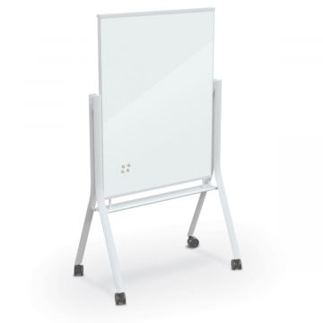 Visionary Curve Double Sided Mobile Magnetic Whiteboard, Low Iron White