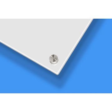 1/8" Thick, 3' x 4' Magnetic Glass Dry Erase Board, Standoff Mount