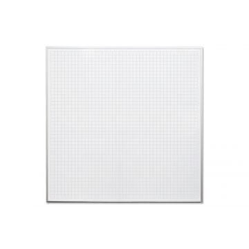 OptiMA® 4' X 4' Magnetic Dry Erase Boards with Grid Lines, 1" x 1" Permanent Grid Pattern, Aluminum Trim and Tray