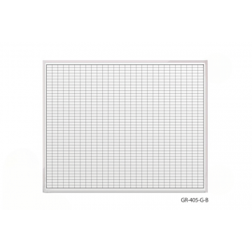 OptiMA® 4' x 5' Magnetic Dry Erase Board, Permanent 1" x 2" Grid Pattern, Aluminum Trim and Tray