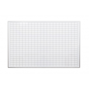 OptiMA® 4' X 6' Magnetic Dry Erase Boards with Grid Lines, 1" x 1" Permanent Grid Pattern, Aluminum Trim and Tray