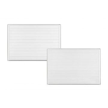 OptiMA® 4' X 6' Magnetic Planning Dry Erase Boards, 1" Permanently Printed Horizontal Lines with Alternating Shaded Rows, Aluminum Trim and Tray