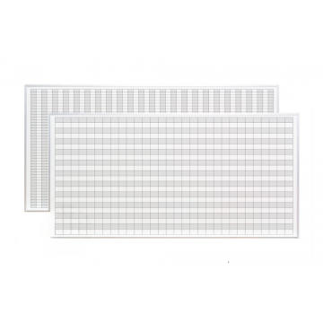 OptiMA® 4' x 8' Magnetic Dry Erase Board, Permanent 1" x 1" Grid Pattern, Aluminum Trim and Tray