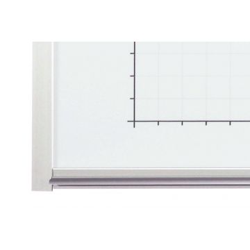 OptiMA® 4' x 4' Magnetic Dry Erase Line Graph Board, Black Printed Axis, 1" x 1" Grid Printed Gray, Marker Tray Included, 40 Rows, 40 Columns