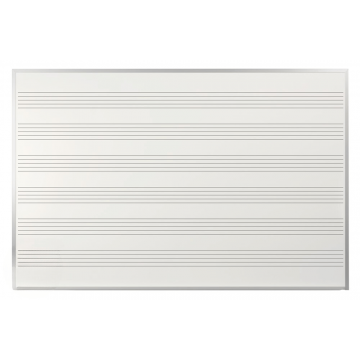 OptiMA® 5' Tall Magnetic Music Staff Boards, 5' x 6', Aluminum Trim and Tray