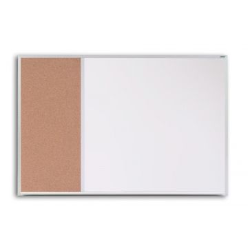 OptiMA® Great White® Magnetic Cork Combination Board, 11.25" Cork, 24.75" Porcelain Steel, 24" X 36", No Marker Tray