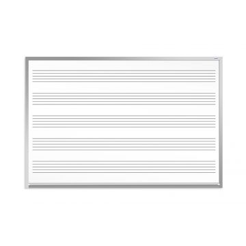 OptiMA® Great White® Music Staff Dry Erase Boards, Magnetic Receptive Porcelain Steel, 1" Satin Anodized Aluminum Trim and Tray, 4' X 4'