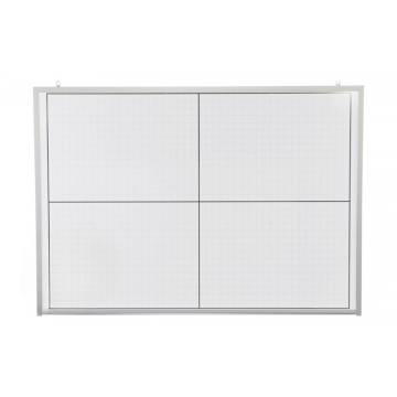 OptiMA® Economy Magnetic 32" x 45½" XY Grid Board, Bold 1/8" X/Y Axis Lines, 3/4" Grid Pattern w/ Lines 1/32" Thick, Aluminum Trim and Tray